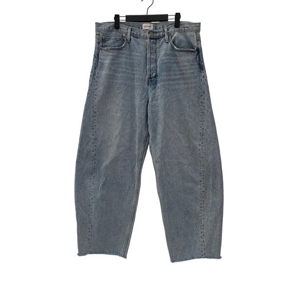 Driftwood Parker Jeans Size 32/28 Button Fly Raw Hem Barrel Leg Cotton Pants - Picture 1 of 9